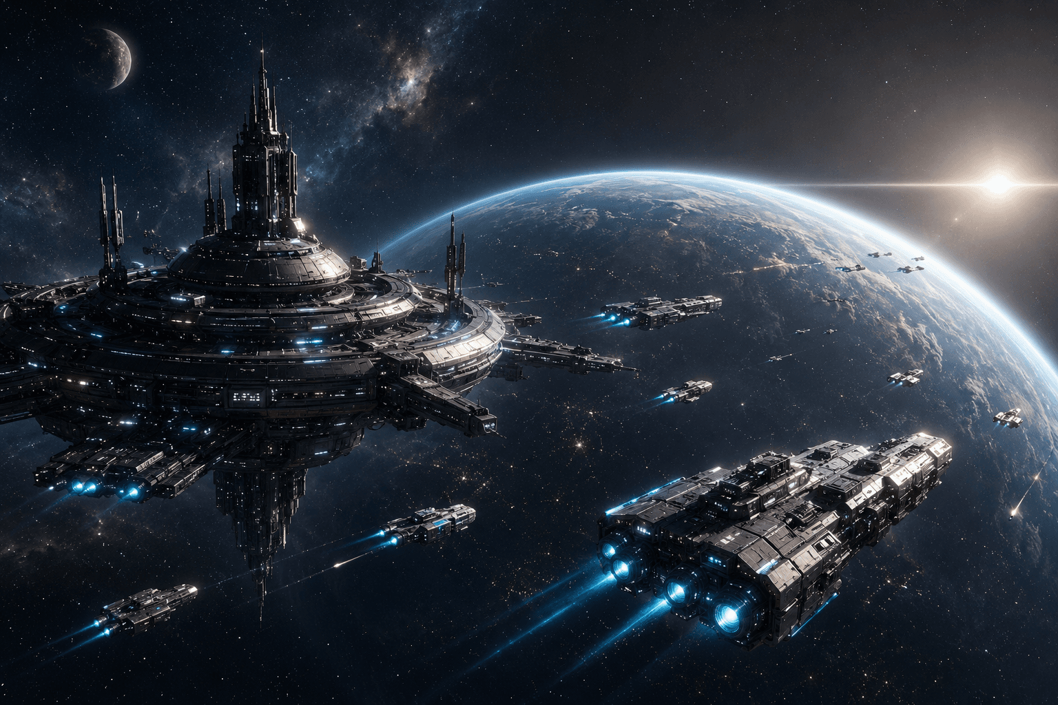 Station spatiale et flotte PARSEC en orbite